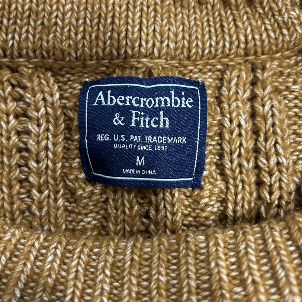 Abercrombie & Fitch Women's Medium Cotton blend cable‎ knit sweater Burnt Orange - Picture 6 of 8